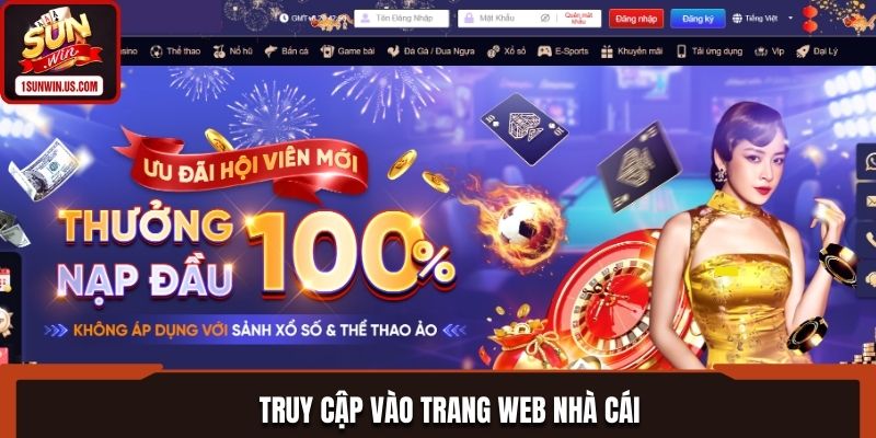 Truy cập hệ thống bằng cách vào link chính thức