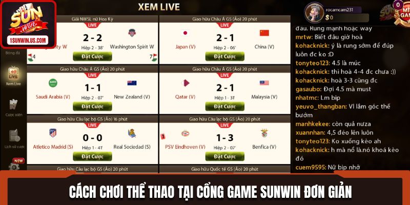 Cách chơi thể thao SUNWIN cực đơn giản với mọi bet thủ