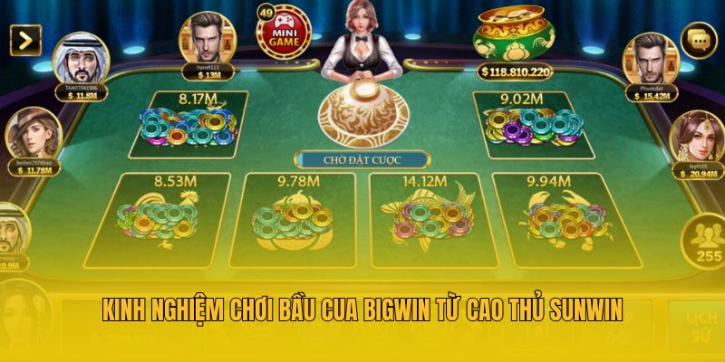 Kinh nghiệm chơi Bầu cua Bigwin từ cao thủ Sunwin